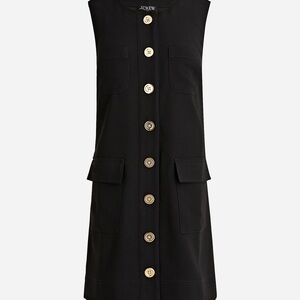 J. Crew Black Shift Dress in Drapey Crepe